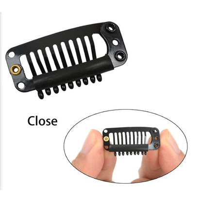 Extension/wig Clips Metal Pieces Black - Strong Grip