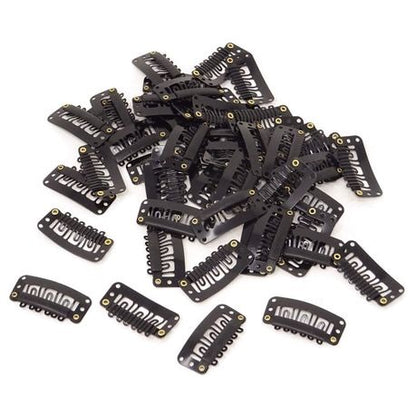 Extension/wig Clips Metal Pieces Black - Strong Grip