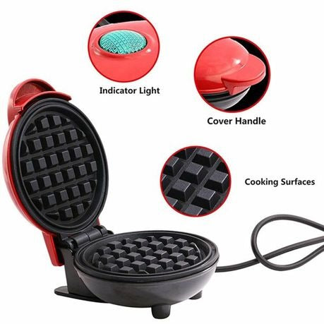 Mini Waffle Maker Waffle Iron Portable Compact and Compact Design Mini Waffle Maker Waffle Iron 10cm inch Portable Compact and Compact Design Easy to use and Clean