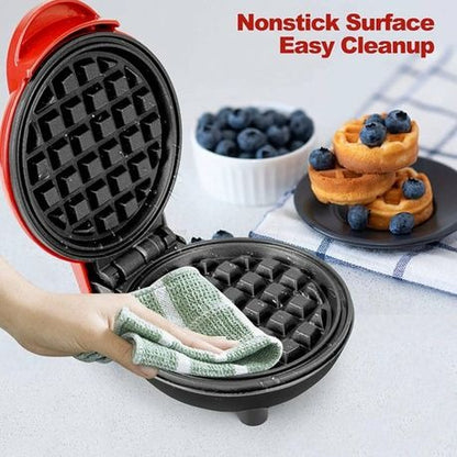 Mini Waffle Maker Waffle Iron Portable Compact and Compact Design Mini Waffle Maker Waffle Iron 10cm inch Portable Compact and Compact Design Easy to use and Clean