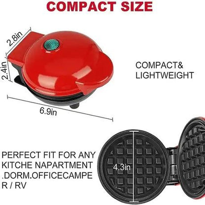 Mini Waffle Maker Waffle Iron Portable Compact and Compact Design Mini Waffle Maker Waffle Iron 10cm inch Portable Compact and Compact Design Easy to use and Clean