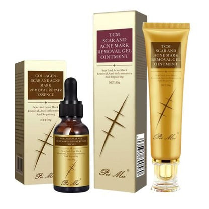 TCM Scar and Acne Mark Removal Gel Ointment & Essence Kit Pei Mei TCM Scar and Acne Scar Removal, Anti-inflammatory and Repairing