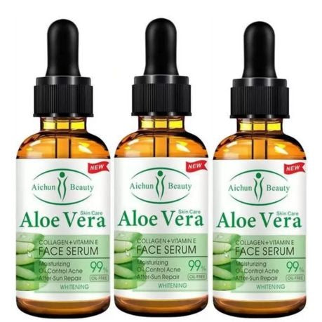 Lilhe Pack of 2 & 1 Aloe Vera Collagen & Vitamin E Face Serum(30 mlx3) Anti-aging, Anti-Wrinkles, Repairs & Moisturizes the Skin