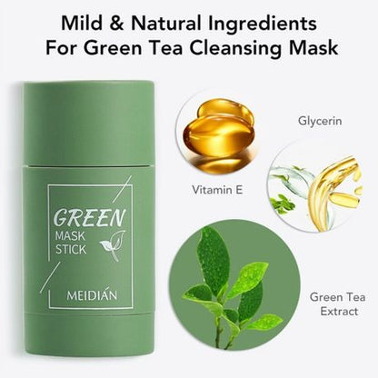 Matcha Green Tea Mask and 2 KN95 Masks Green Tea Mask Face Cleaning Mud Mask Moisturizing Hydrating Oil Control Solid Mask Face Care Skin Care Beauty