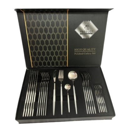 Stainless Steel Cutlery Set - 24 Piece Stainless Steel Cutlery Set - 24 Piece Code: MOQ: 4