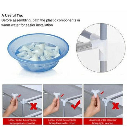 Multipurpose Portable Folding Shoe Rack 9 Tier - Purple