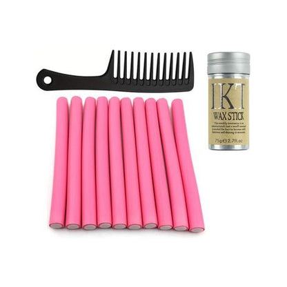Twist Flexi Foam Curling Roller Rods Heatless, Wax Stick & Comb