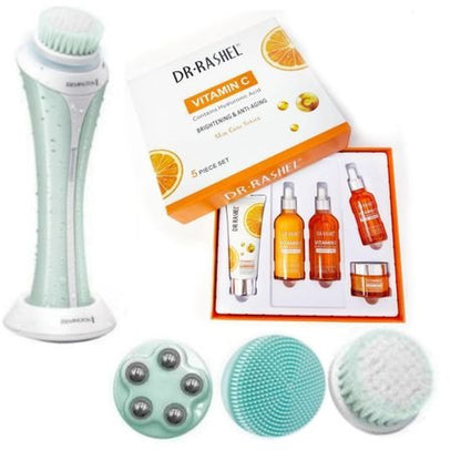 Lilhe Face Cleansing Brush & Vitamin C Anti-Aging Luxury Box - Combo