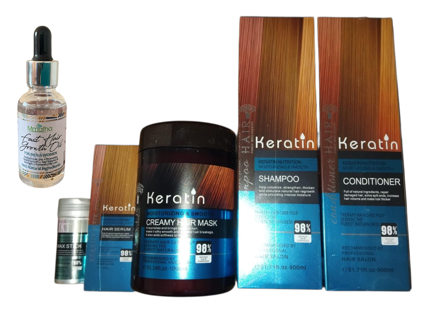 Keratin nutrition moisturisin & smoothing with Mmafa fast hair growth oil